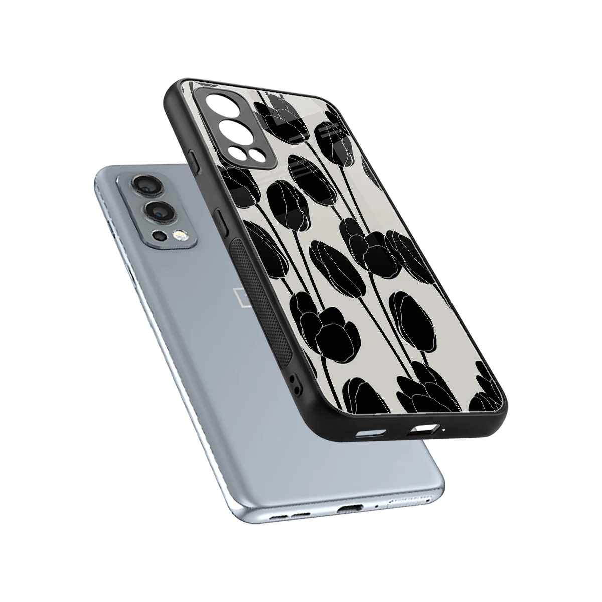 Midnight Rose sleek oneplus nord 2 cover with tempered glass back and TPU edges
