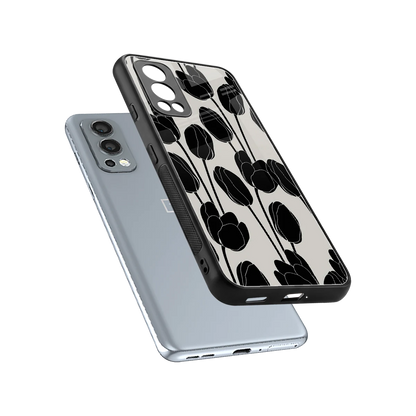 Midnight Rose sleek oneplus nord 2 cover with tempered glass back and TPU edges