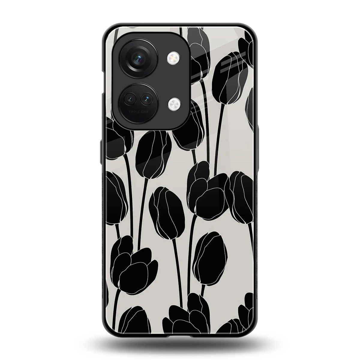 Midnight Rose back phone cover | glass case for oneplus nord 3