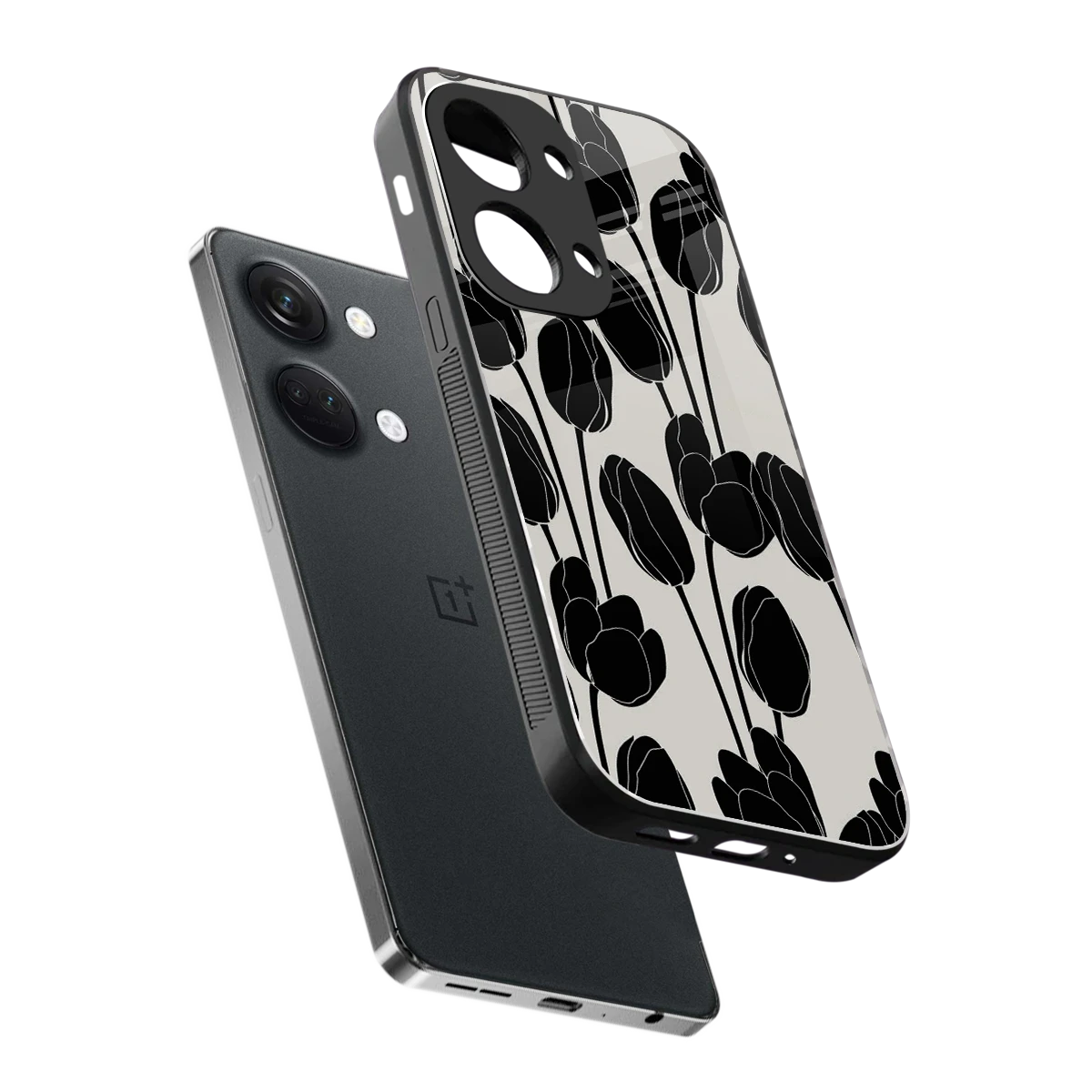 Midnight Rose sleek oneplus nord 3 cover with tempered glass back and TPU edges