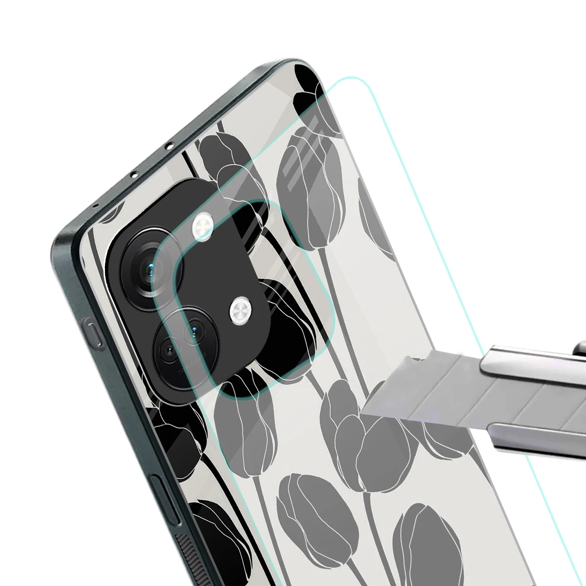 Midnight Rose stylish phone case for oneplus nord 3 | glossy glass and slim fit