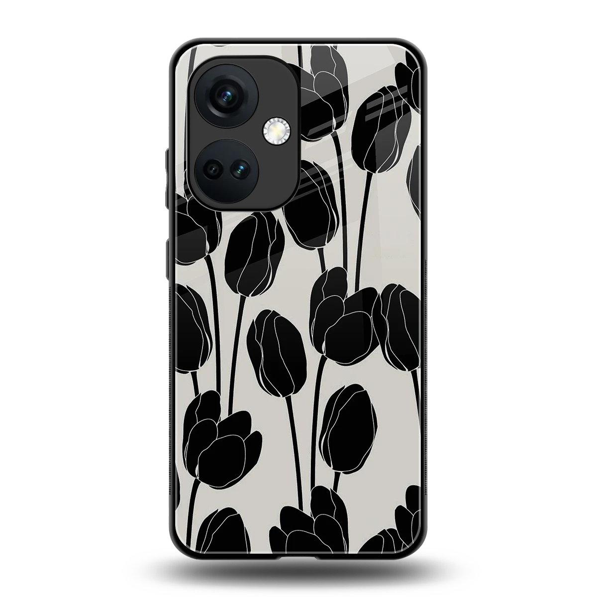 Midnight Rose back phone cover | glass case for oneplus nord ce 3