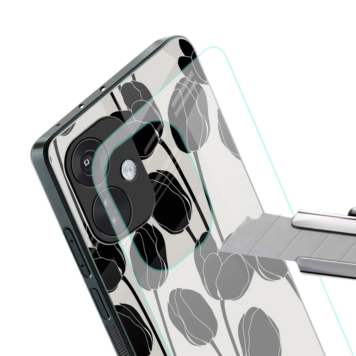 Midnight Rose stylish phone case for oneplus nord ce 3 | glossy glass and slim fit