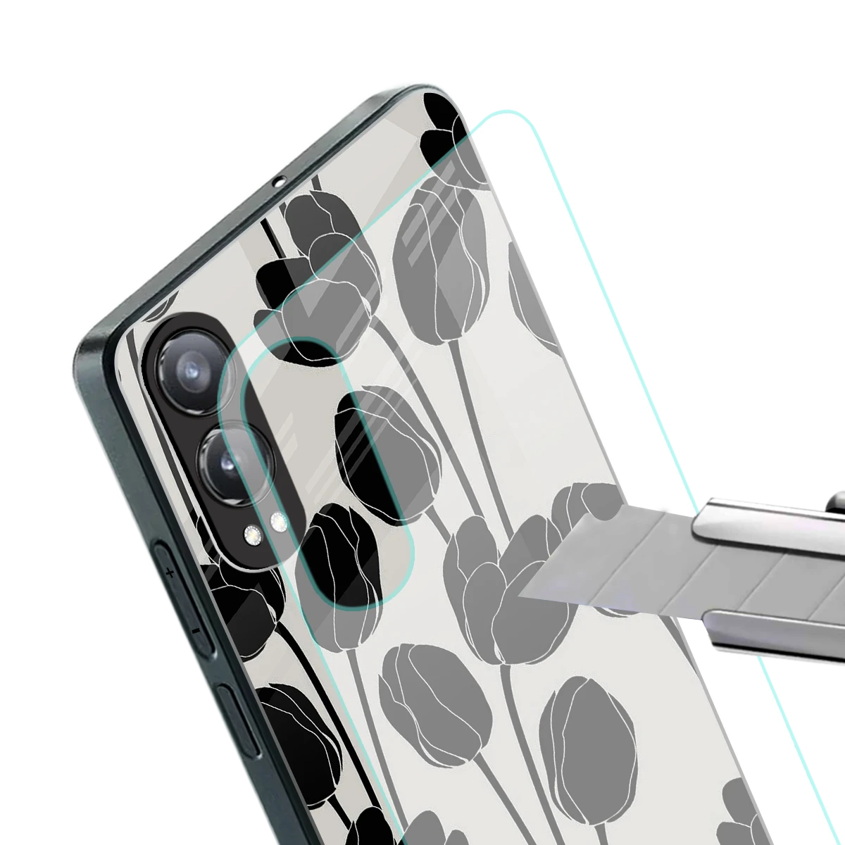 Midnight Rose stylish phone case for oneplus nord ce 4 lite | glossy glass and slim fit