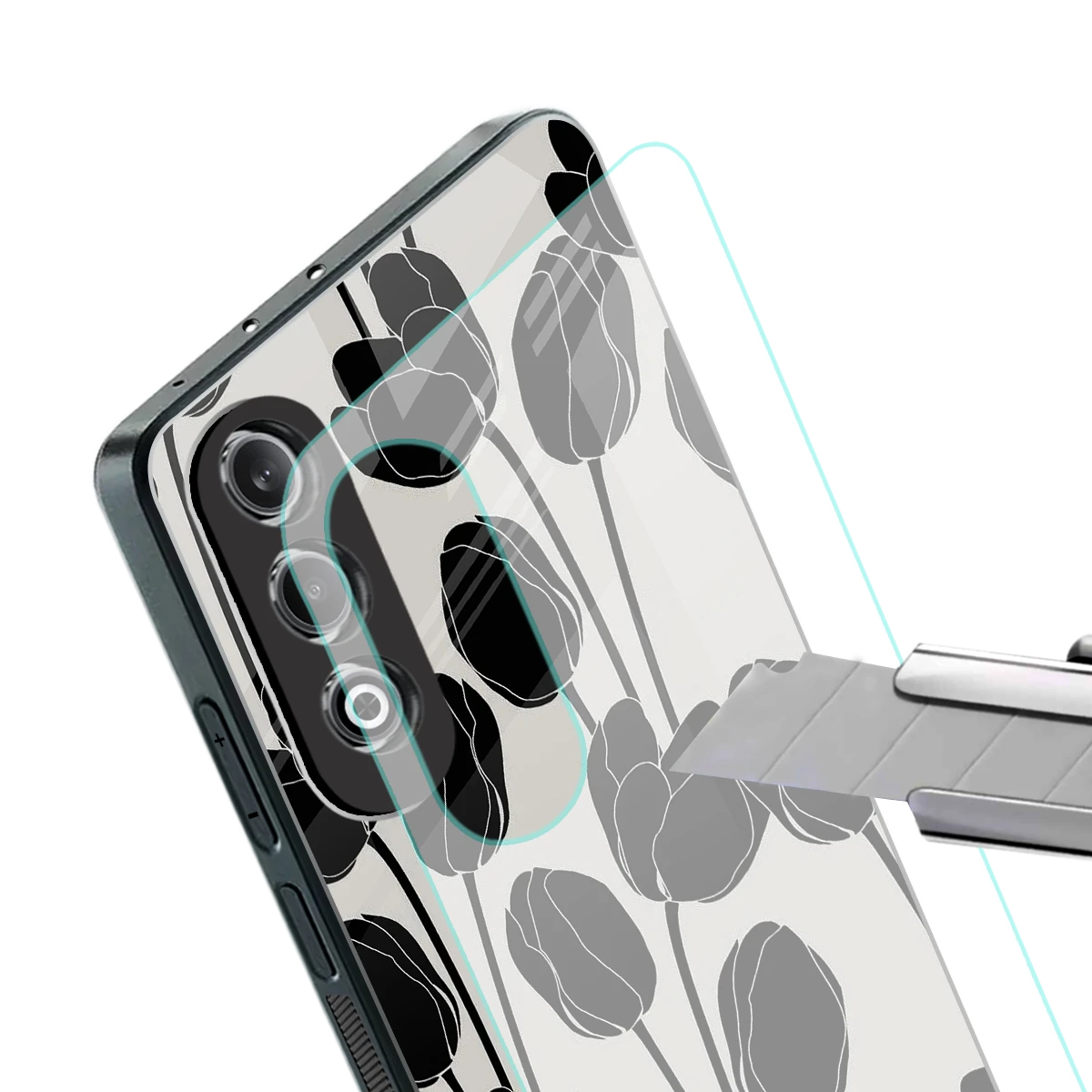 Midnight Rose stylish phone case for oneplus nord ce 4 | glossy glass and slim fit