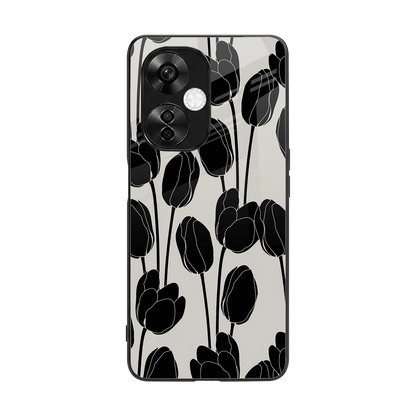 Midnight Rose back phone cover | glass case for oneplus nord ce 3 lite
