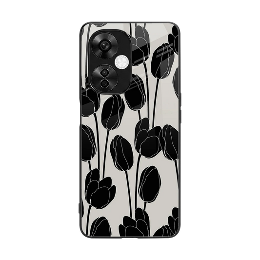 Midnight Rose back phone cover | glass case for oneplus nord ce 3 lite