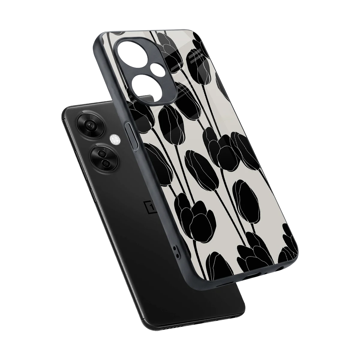 Midnight Rose sleek oneplus nord ce 3 lite cover with tempered glass back and TPU edges