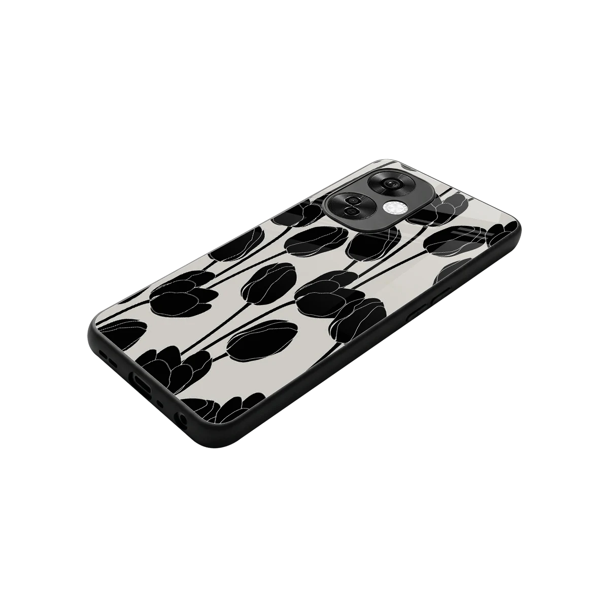 Midnight Rose stylish phone case for oneplus nord ce 3 lite | glossy glass and slim fit