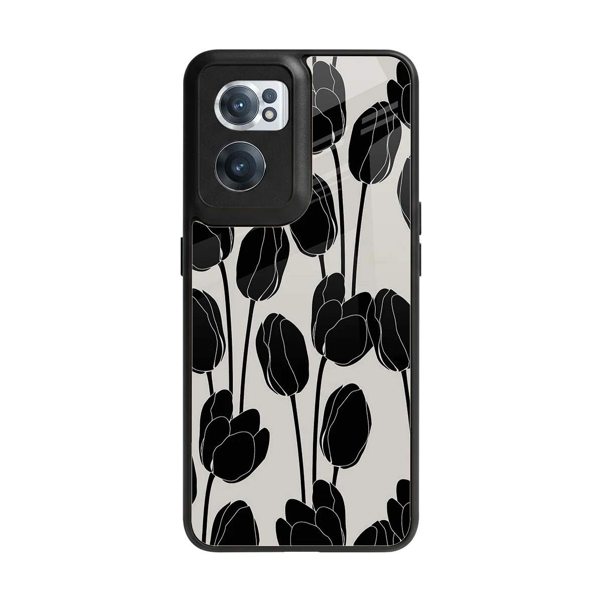 Midnight Rose back phone cover | glass case for oneplus nord ce 2