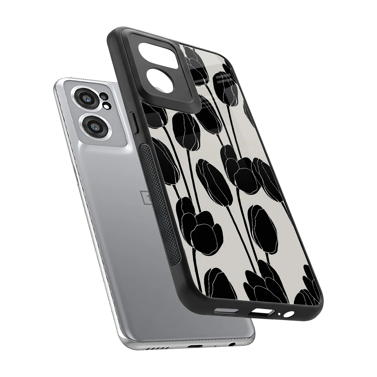 Midnight Rose sleek oneplus nord ce 2 cover with tempered glass back and TPU edges
