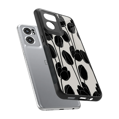 Midnight Rose sleek oneplus nord ce 2 cover with tempered glass back and TPU edges