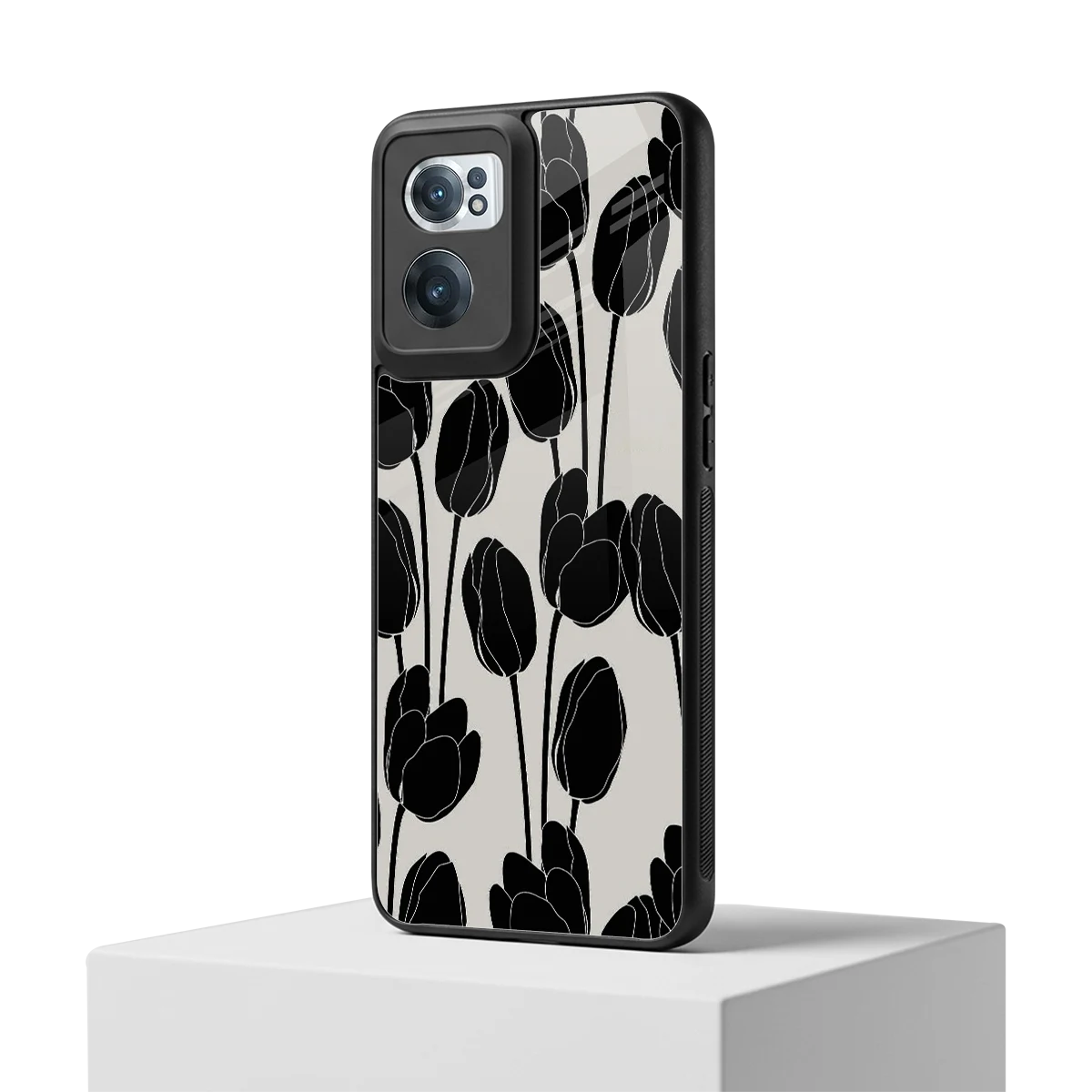 Midnight Rose oneplus nord ce 2 mobile cover | shockproof glass phone case