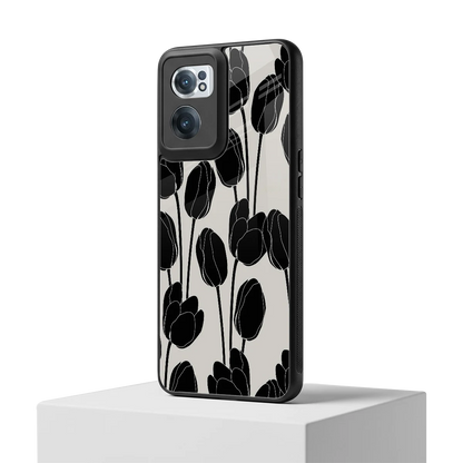 Midnight Rose oneplus nord ce 2 mobile cover | shockproof glass phone case