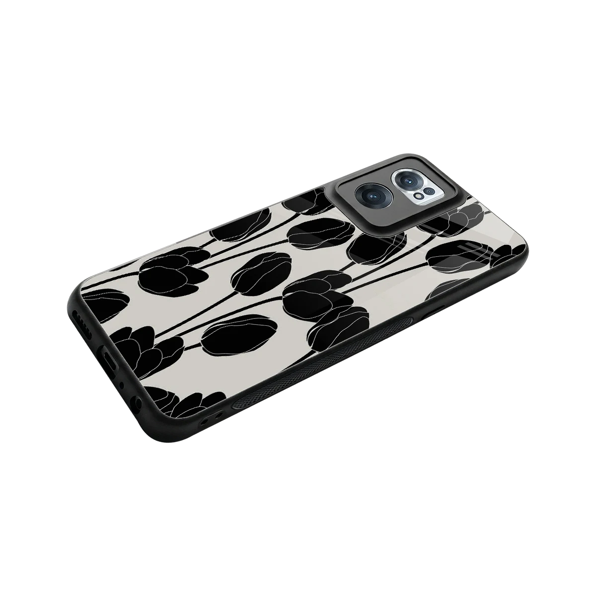 Midnight Rose stylish phone case for oneplus nord ce 2 | glossy glass and slim fit