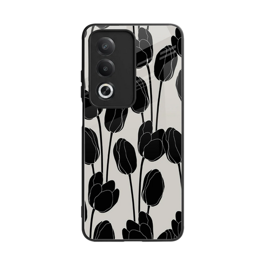 Midnight Rose back phone cover | glass case for oppo a3 pro