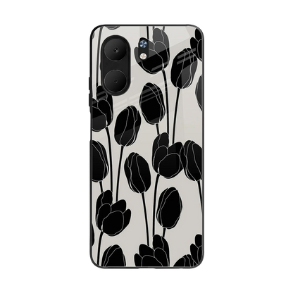 Midnight Rose back phone cover | glass case for oppo a5x 5g