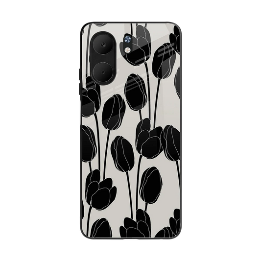 Midnight Rose back phone cover | glass case for oppo a5x 5g