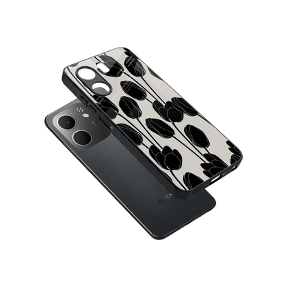 Midnight Rose sleek oppo a5x 5g cover with tempered glass back and TPU edges