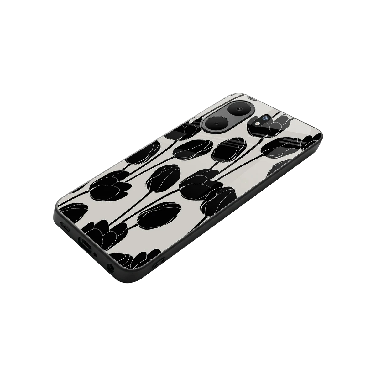 Midnight Rose stylish phone case for oppo a5x 5g | glossy glass and slim fit