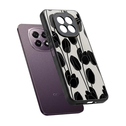 Midnight Rose sleek oppo f29 5g cover with tempered glass back and TPU edges