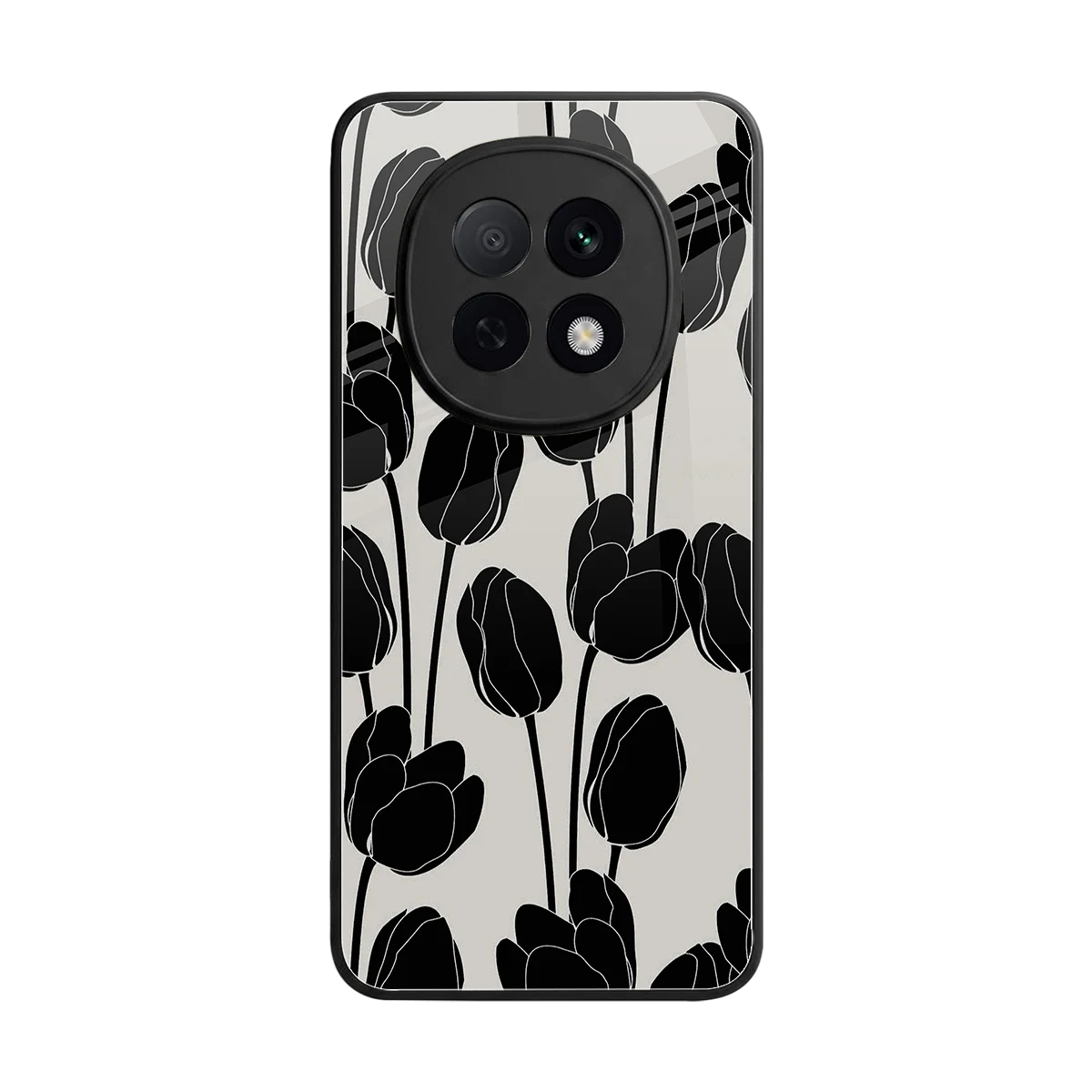 Midnight Rose back phone cover | glass case for oppo f29 pro 5g