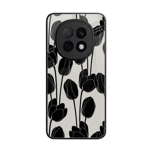 Midnight Rose back phone cover | glass case for oppo f29 pro 5g
