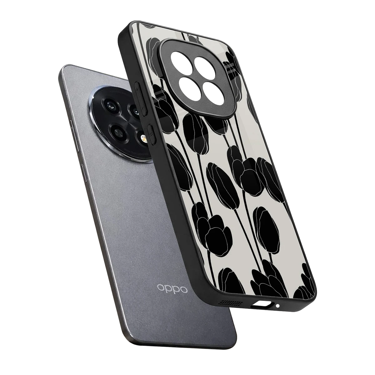 Midnight Rose sleek oppo f29 pro 5g cover with tempered glass back and TPU edges