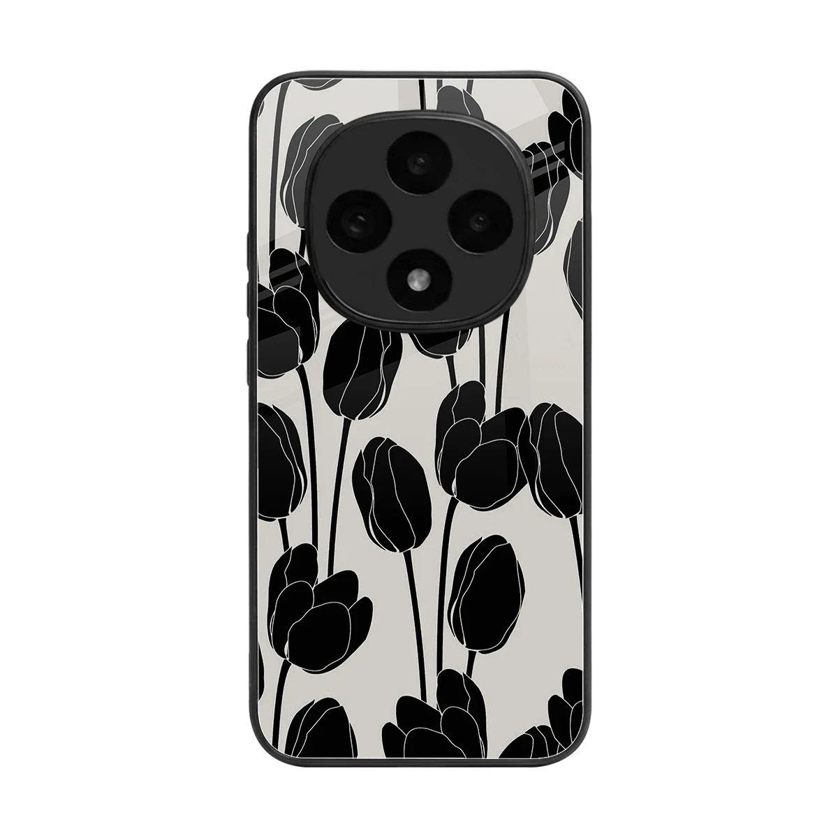 Midnight Rose back phone cover | glass case for oppo f31 pro 5g