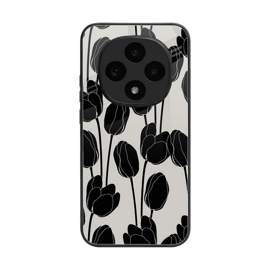 Midnight Rose back phone cover | glass case for oppo f31 pro 5g