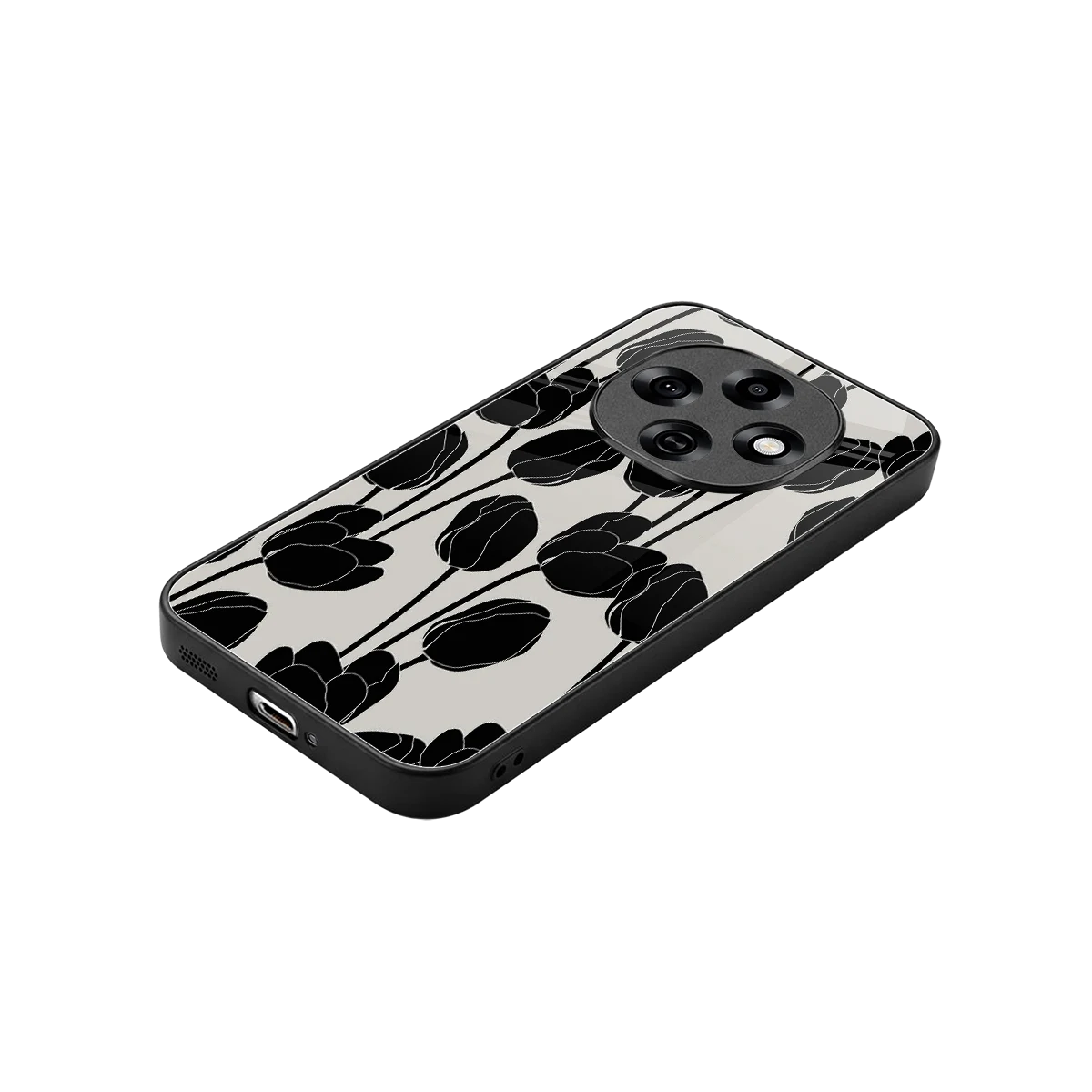 Midnight Rose stylish phone case for oppo f31 pro 5g | glossy glass and slim fit
