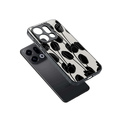Midnight Rose sleek oppo find x9 cover with tempered glass back and TPU edges