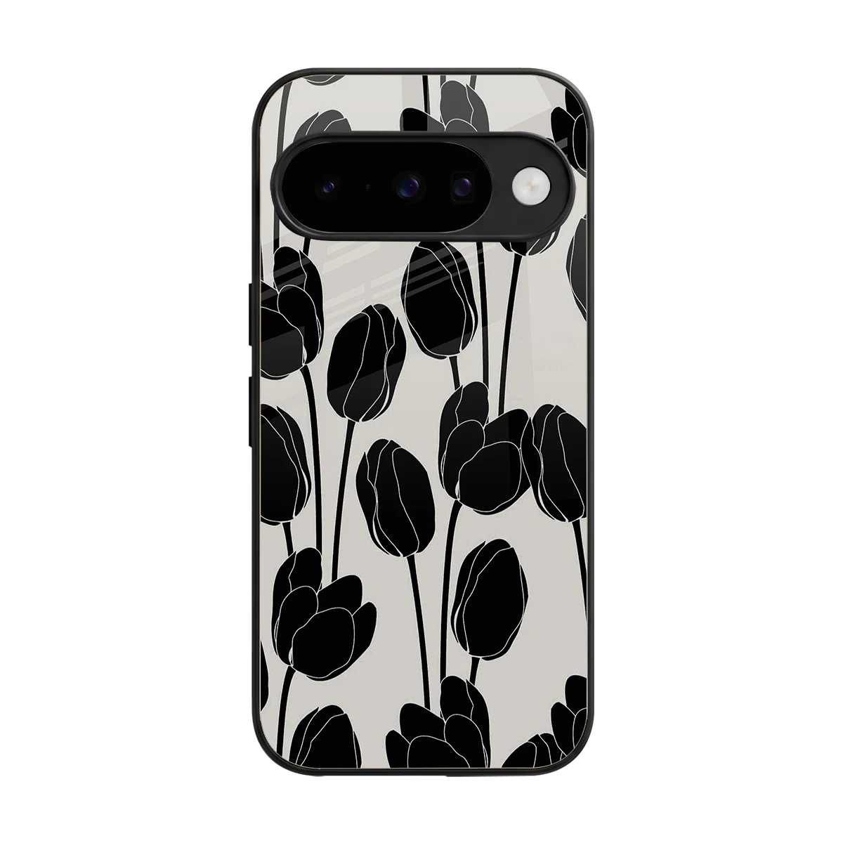 Midnight Rose back phone cover | glass case for google pixel 10