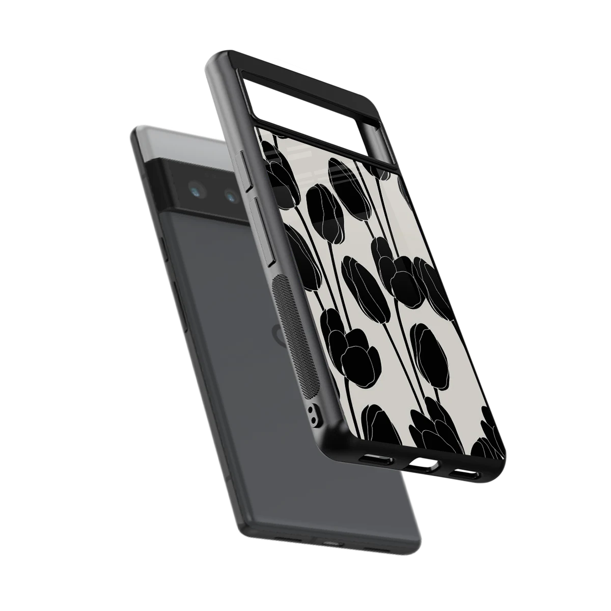 Midnight Rose sleek google pixel 6 pro cover with tempered glass back and TPU edges