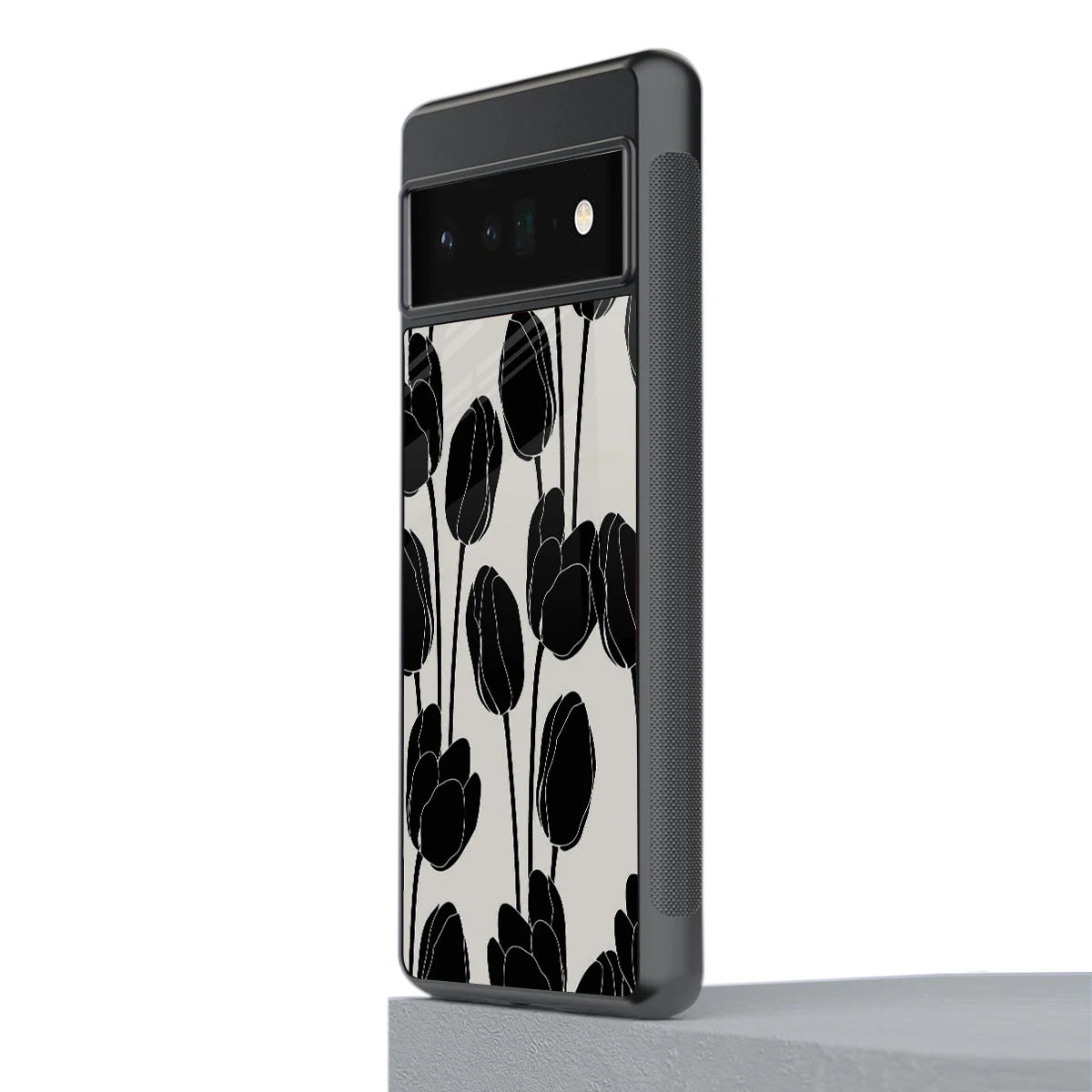 Midnight Rose stylish phone case for google pixel 6 pro | glossy glass and slim fit