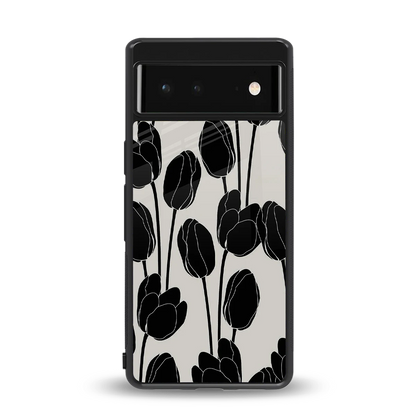 Midnight Rose back phone cover | glass case for google pixel 6a