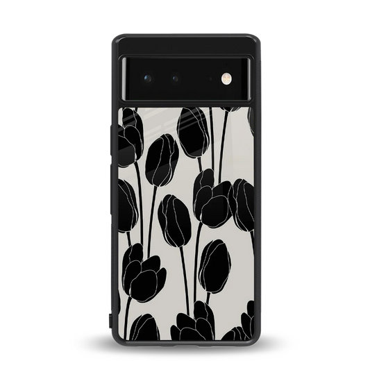 Midnight Rose back phone cover | glass case for google pixel 6a