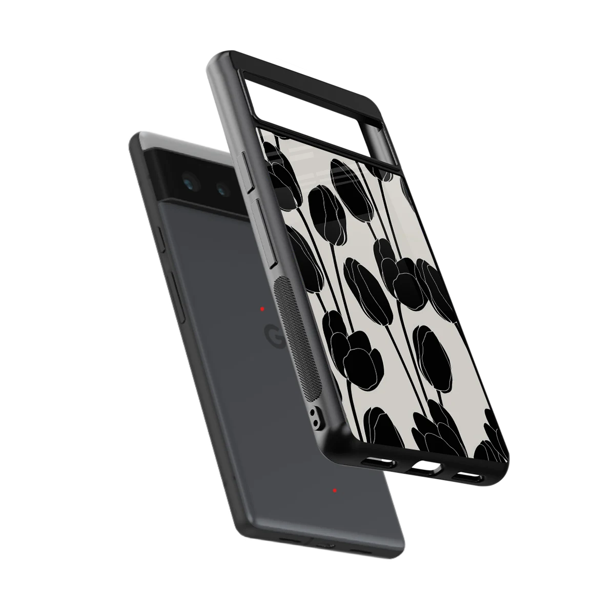 Midnight Rose sleek google pixel 6 cover with tempered glass back and TPU edges