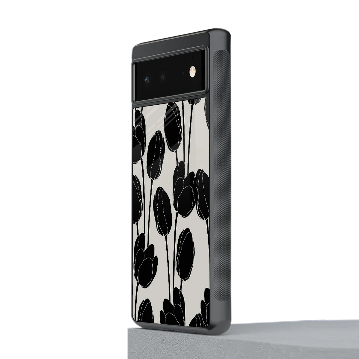 Midnight Rose stylish phone case for google pixel 6a | glossy glass and slim fit