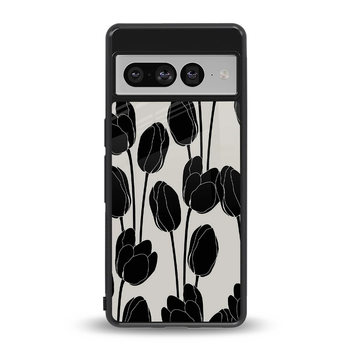 Midnight Rose back phone cover | glass case for google pixel 7 pro