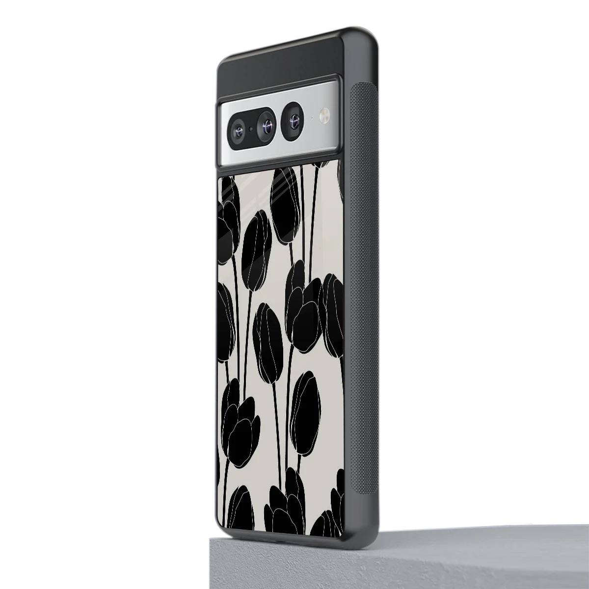 Midnight Rose stylish phone case for google pixel 7 pro | glossy glass and slim fit