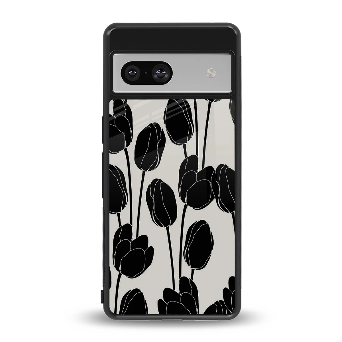 Midnight Rose back phone cover | glass case for google pixel 7