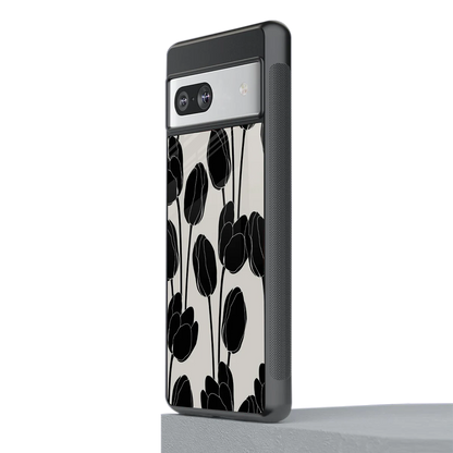 Midnight Rose stylish phone case for google pixel 7a | glossy glass and slim fit