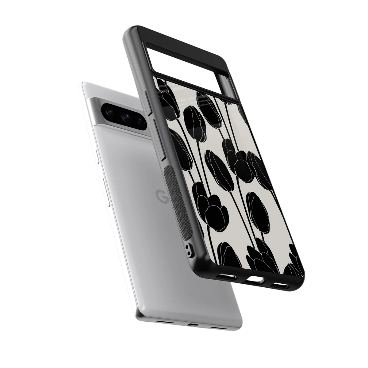 Midnight Rose sleek google pixel 8 pro cover with tempered glass back and TPU edges