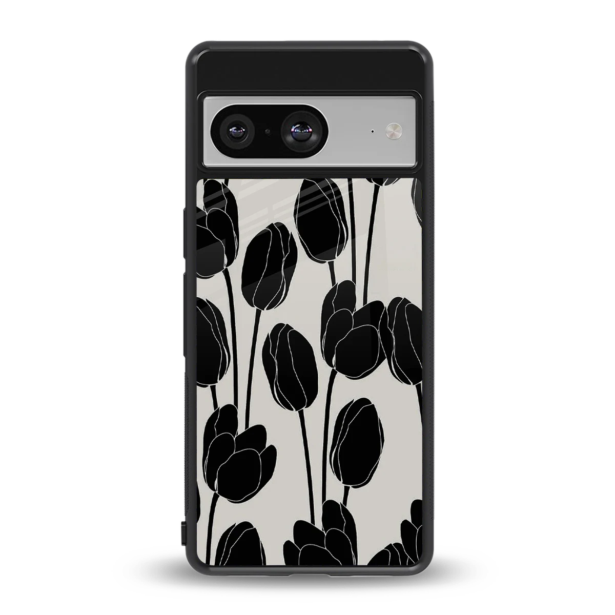 Midnight Rose back phone cover | glass case for google pixel 8