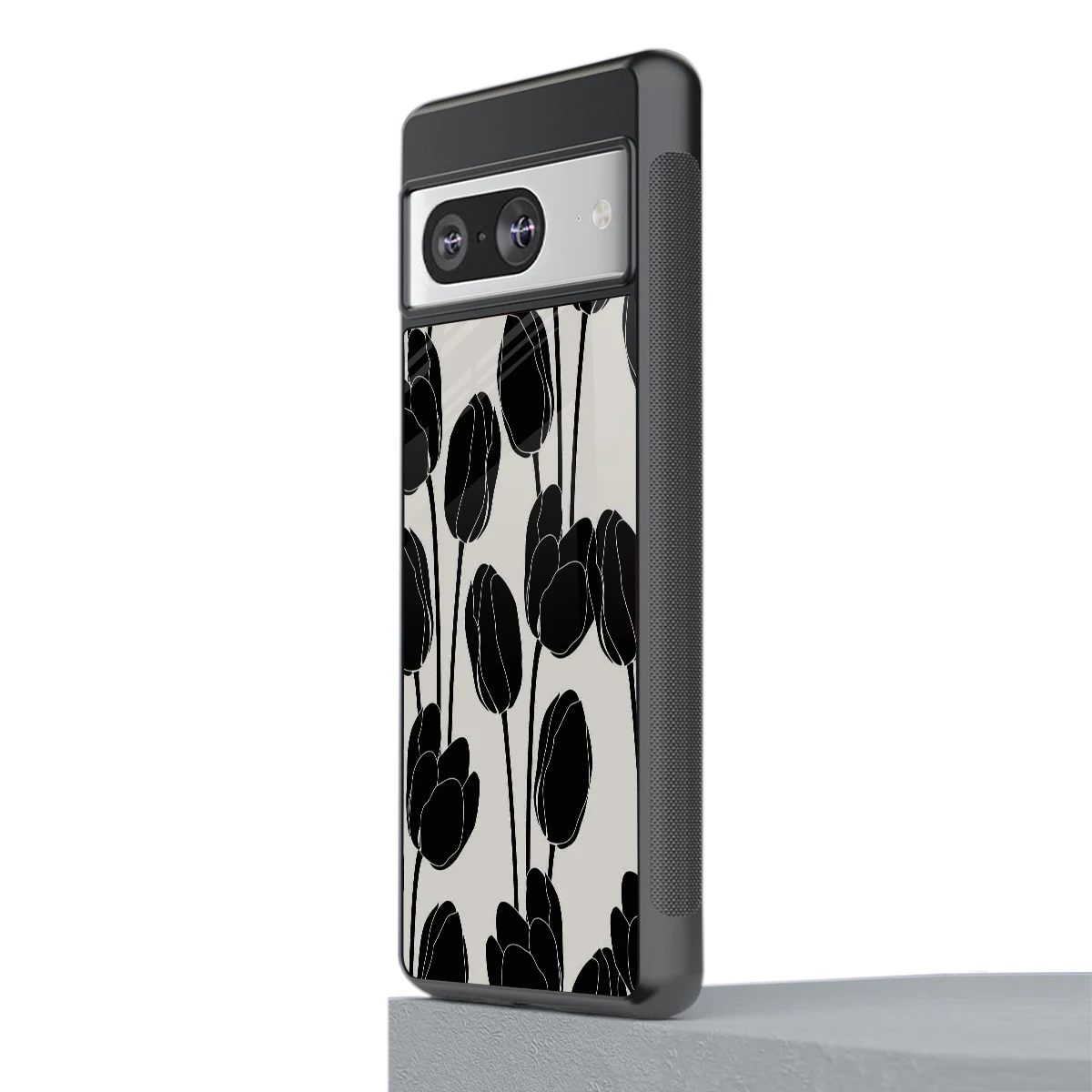 Midnight Rose stylish phone case for google pixel 8 | glossy glass and slim fit