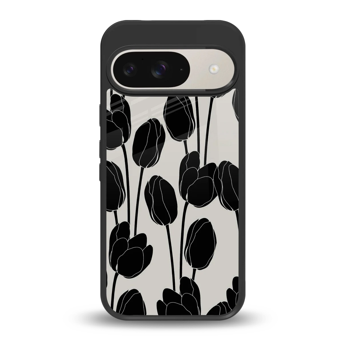 Midnight Rose back phone cover | glass case for google pixel 9