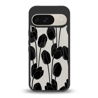 Midnight Rose back phone cover | glass case for google pixel 9