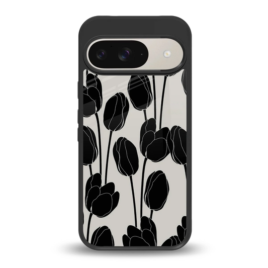 Midnight Rose back phone cover | glass case for google pixel 9