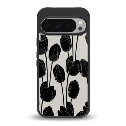 Midnight Rose back phone cover | glass case for google pixel 9 pro